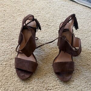 Madewell Chocolate Brown Suede Sandals